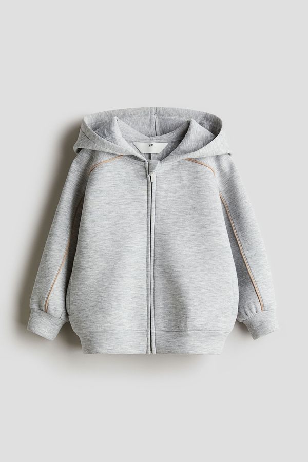 Hoodie en tejido efecto neopreno con cremallera