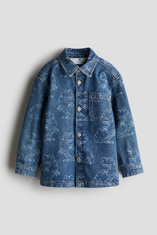 Sobrecamisa en denim estampado