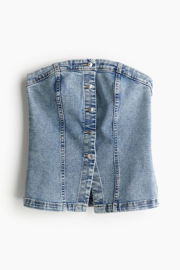 Top bandeau en denim