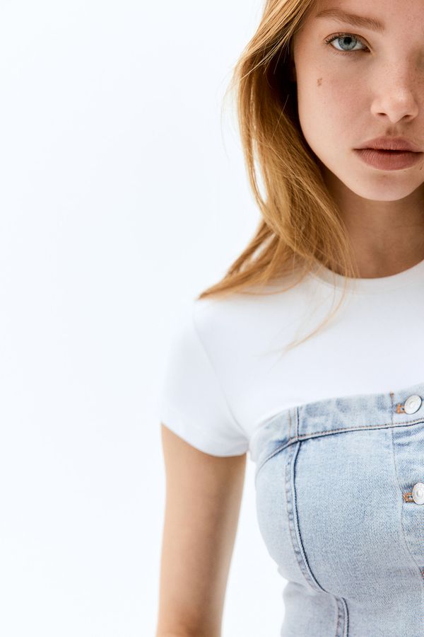 Top bandeau en denim