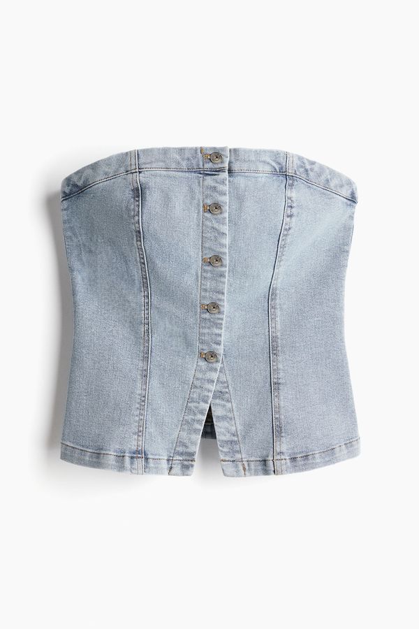 Top bandeau en denim