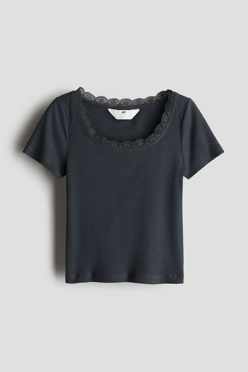 H&m camiseta encaje hotsell