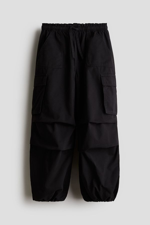 Pantalón parachute en sarga de algodón