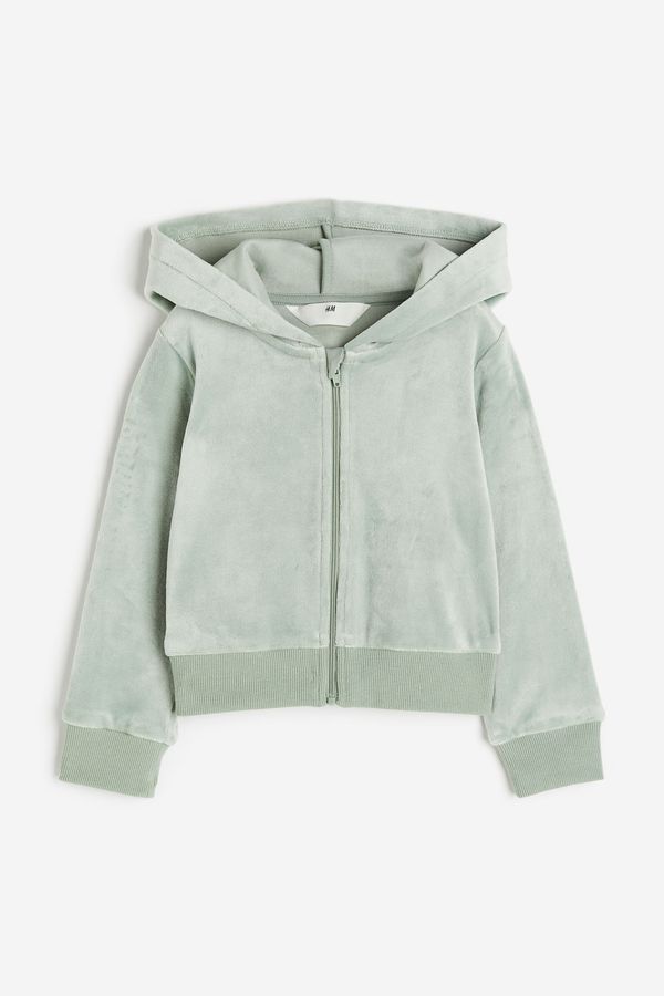 Hoodie en velour con cremallera