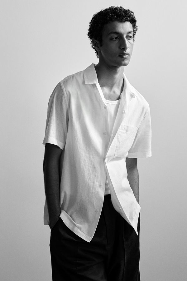Camisa resort en mezcla de lino Regular Fit