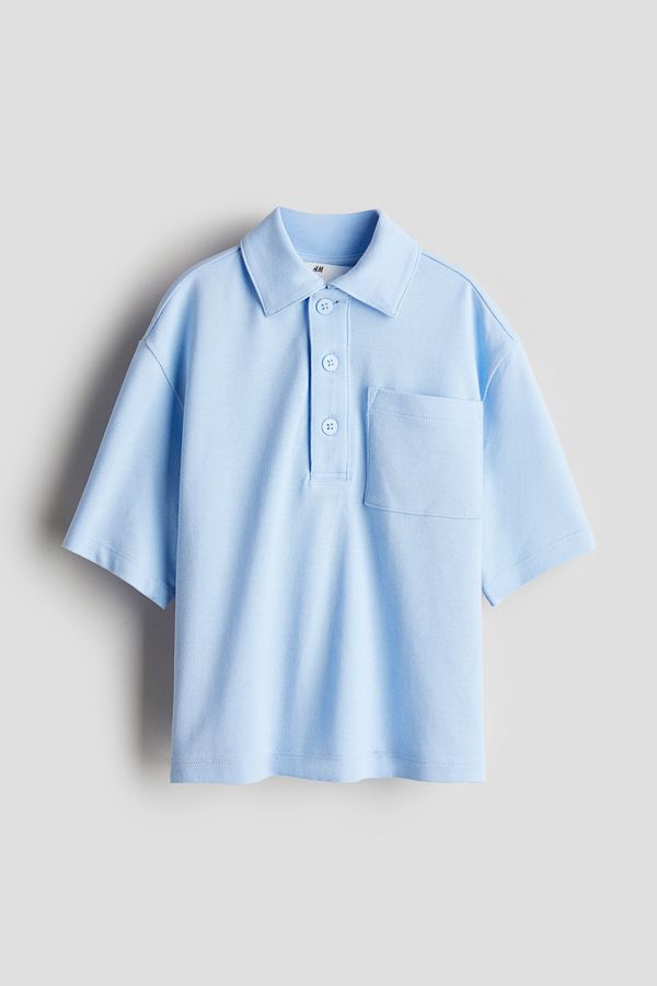 Camiseta estilo polo en piqué de algodón