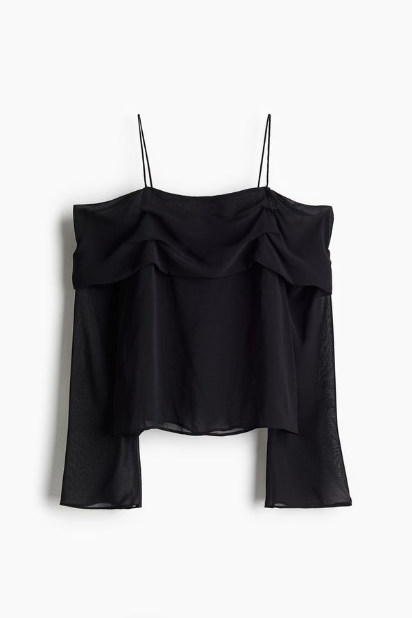 Top off-the-shoulder en chifón