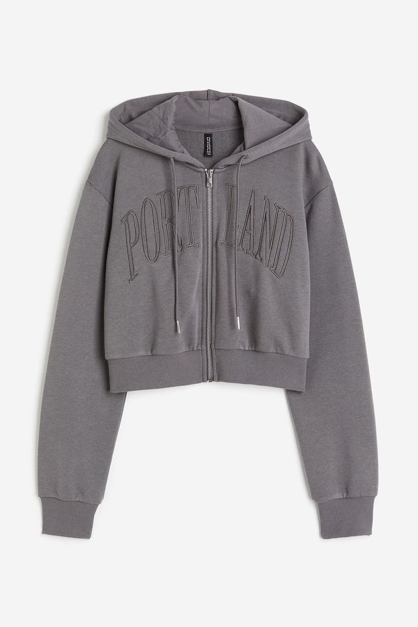 Hoodie cropped con motivo