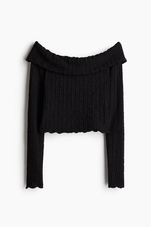 Top off-the-shoulder con textura