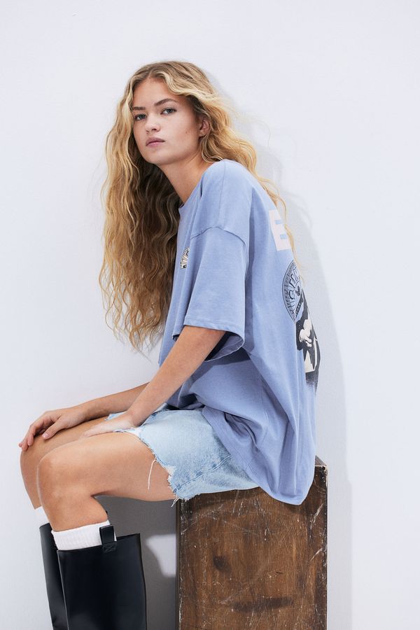 Camiseta oversize con motivo estampado