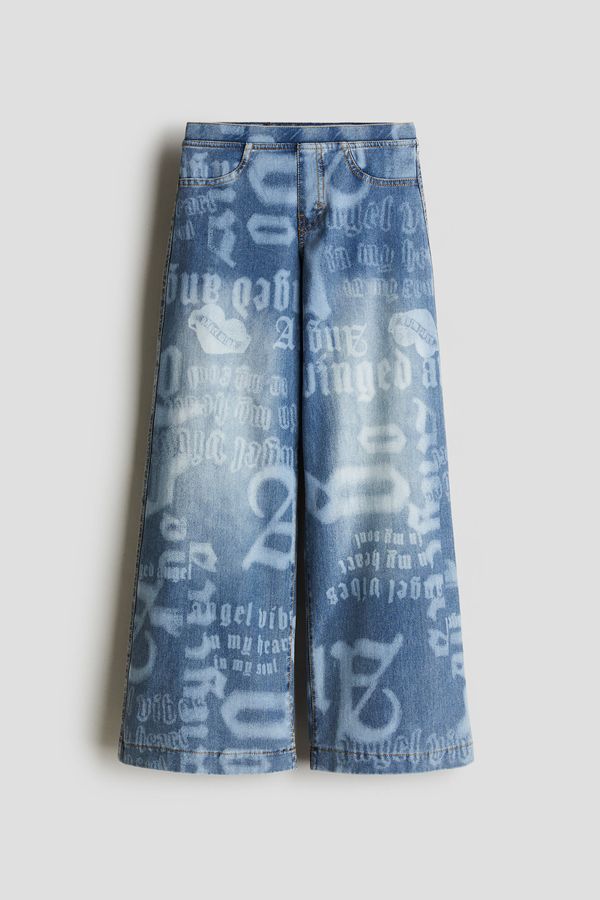 Pantalón ancho efecto denim