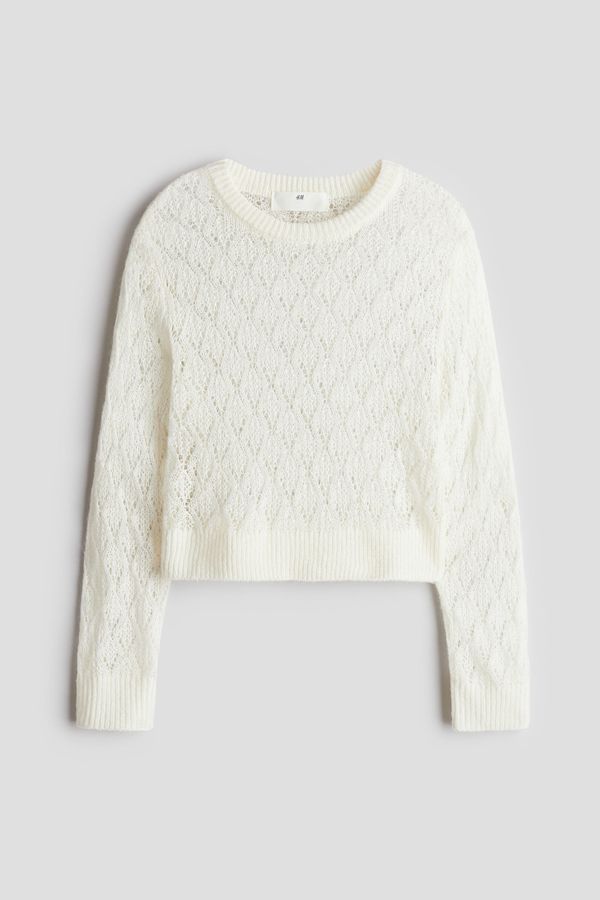 Pointelle-knit jumper