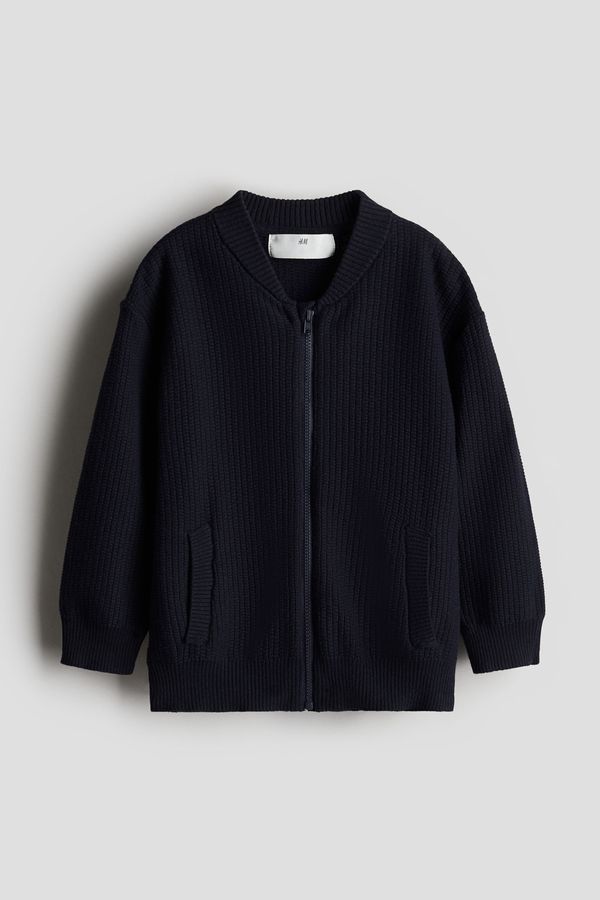 Knitted zip-through cardigan