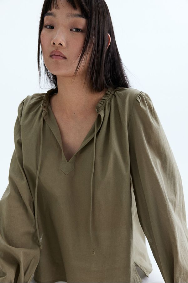 Blusa en algodón con detalle anudado