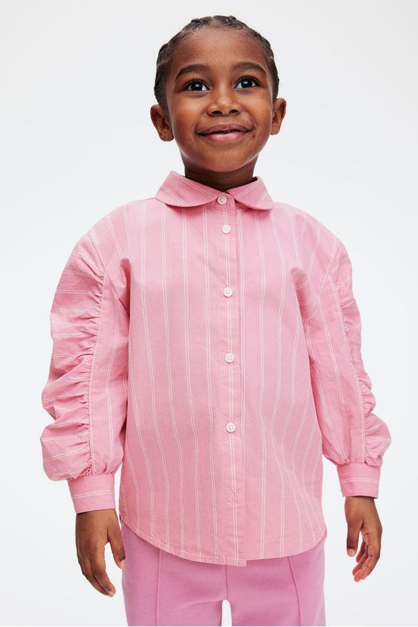 Camisa de algodón con mangas globo