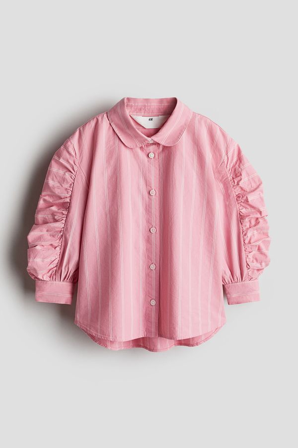 Camisa de algodón con mangas globo