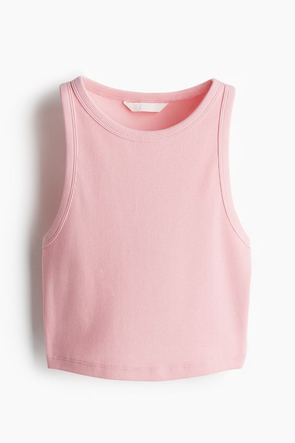 Cropped ribbed vest top