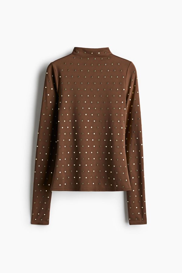 Studded turtleneck top