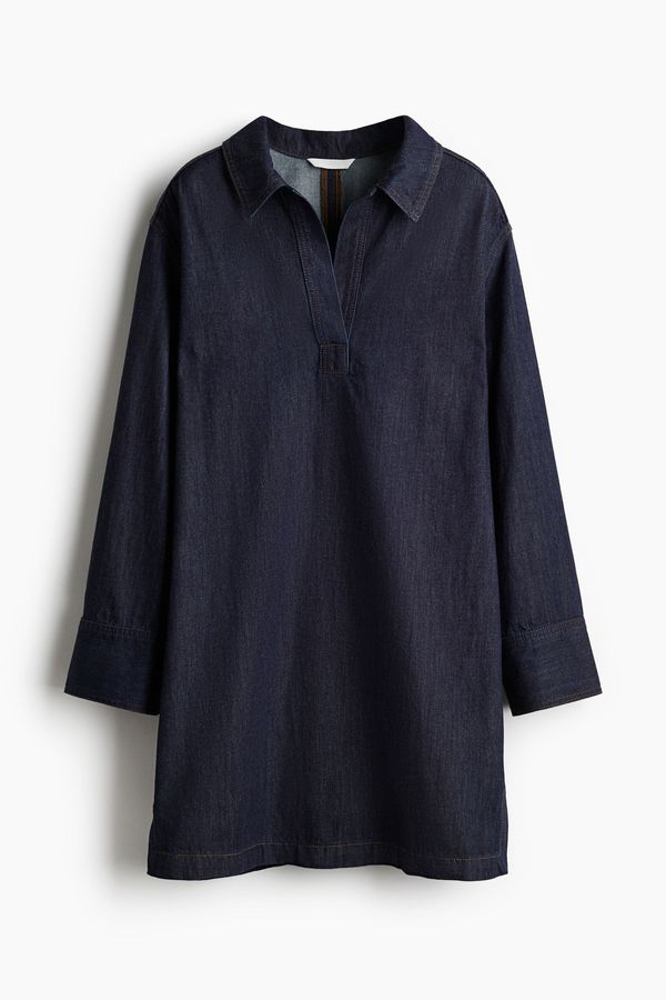 Collared denim dress