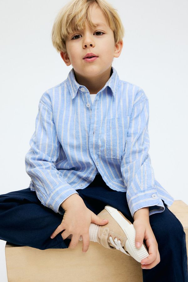 Camisa en mezcla de lino