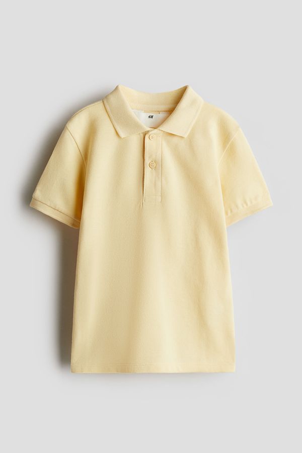 Camiseta estilo polo en piqué de algodón