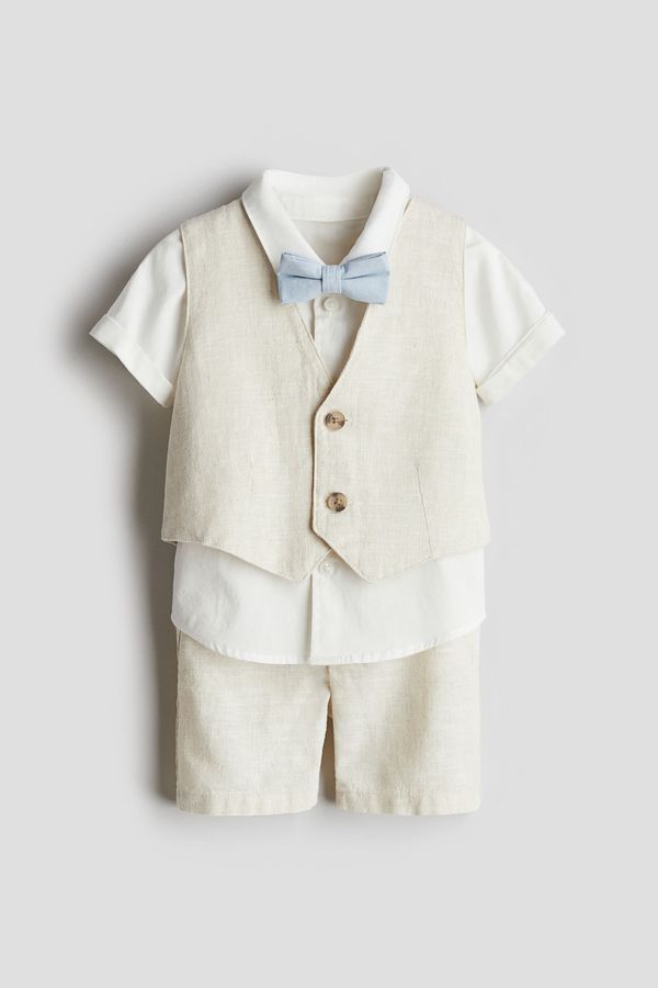 Conjunto elegante de 4 piezas en mezcla de lino