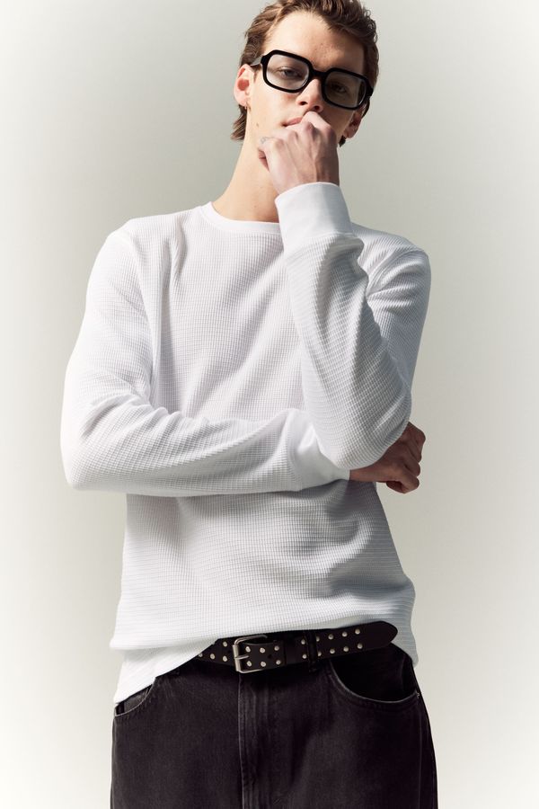 Camiseta en punto gofrado Slim Fit