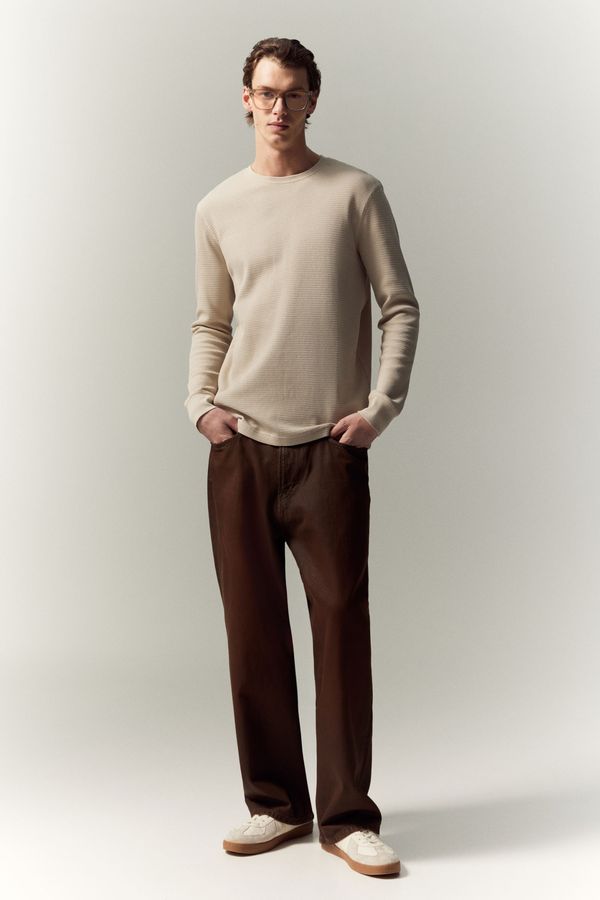 Camiseta en punto gofrado Slim Fit
