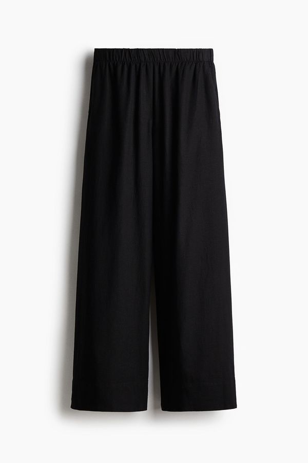 Pantalón amplio en mezcla de lino