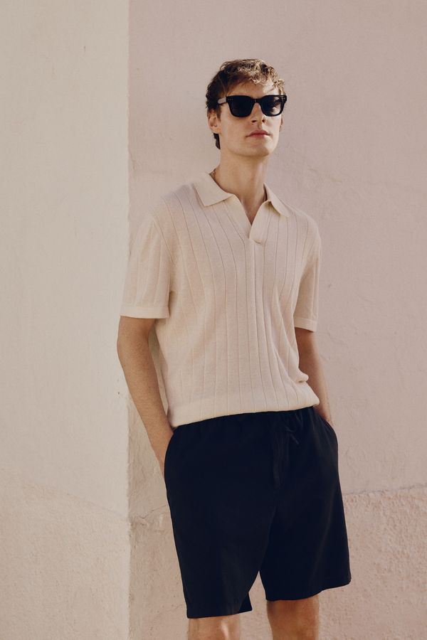 Bermuda en mezcla de lino Regular Fit