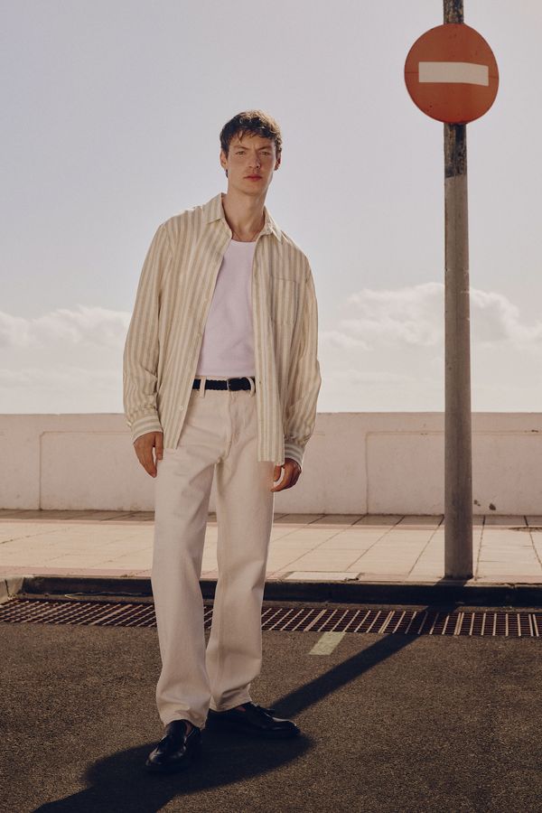 Camisa en mezcla de lino Regular Fit