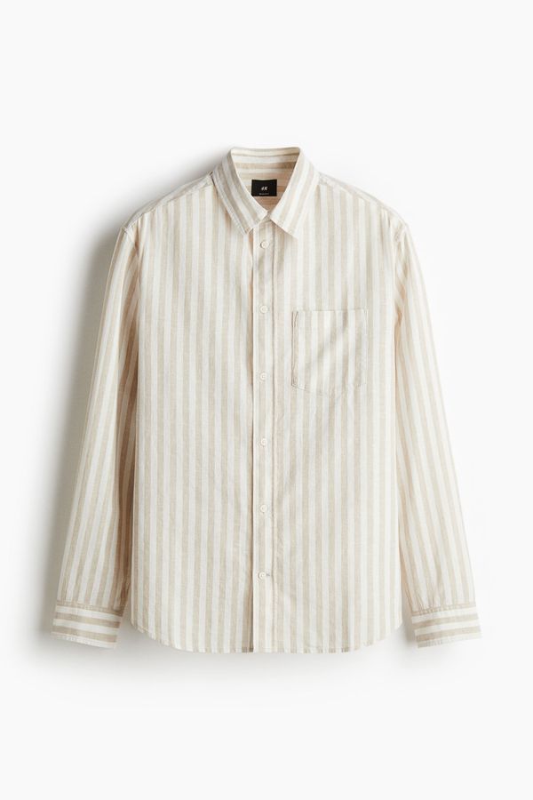 Camisa en mezcla de lino Regular Fit