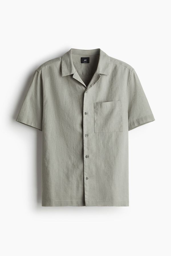 Camisa en mezcla de lino Regular Fit