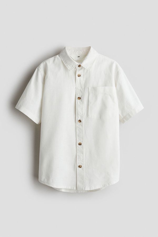 Camisa en mezcla de lino