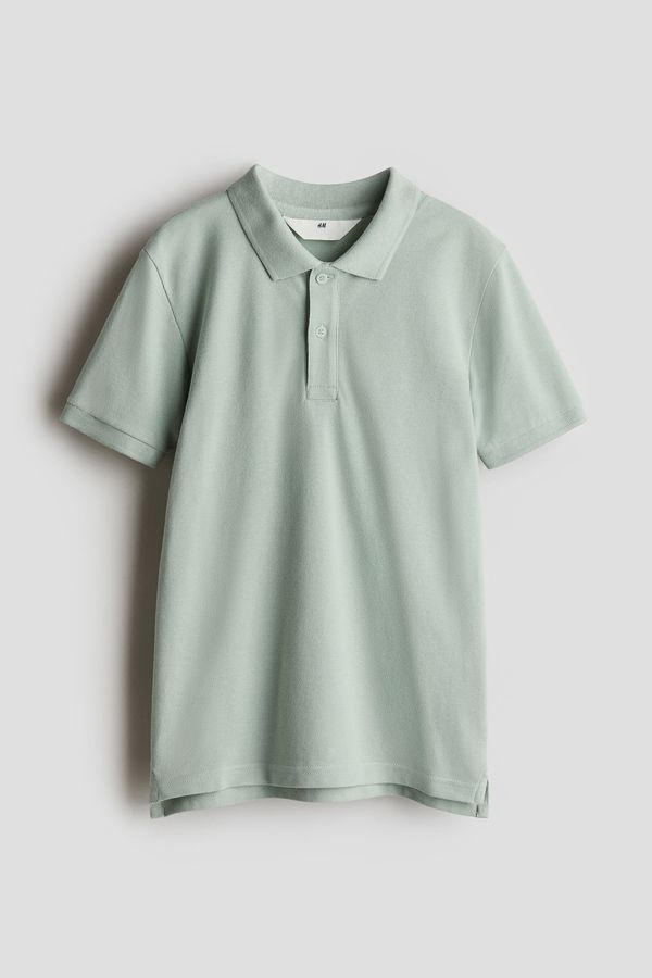 Camiseta estilo polo en piqué de algodón