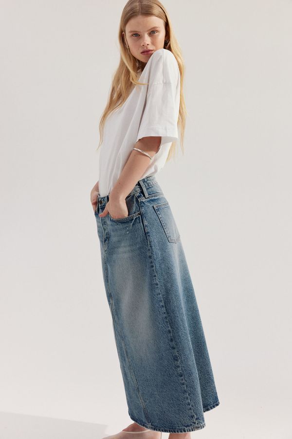 Falda línea A en denim
