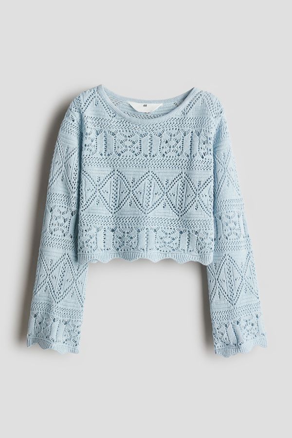 Saco cropped en tejido pointelle