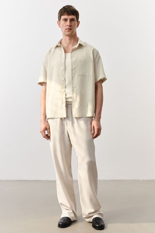 Camisa en mezcla de lino Regular Fit