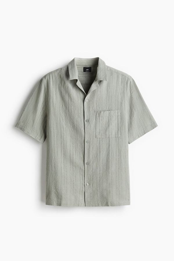 Camisa resort Regular Fit en mezcla de lino