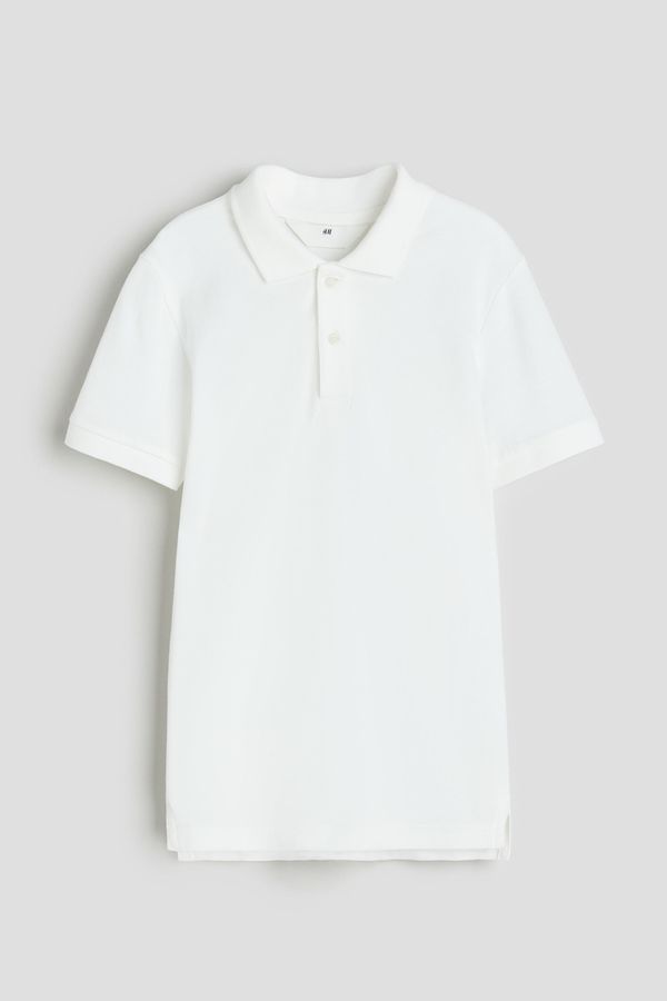Camiseta estilo polo en piqué de algodón