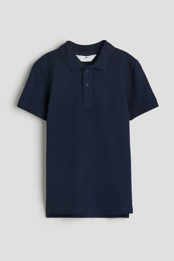 Camiseta estilo polo en piqué de algodón