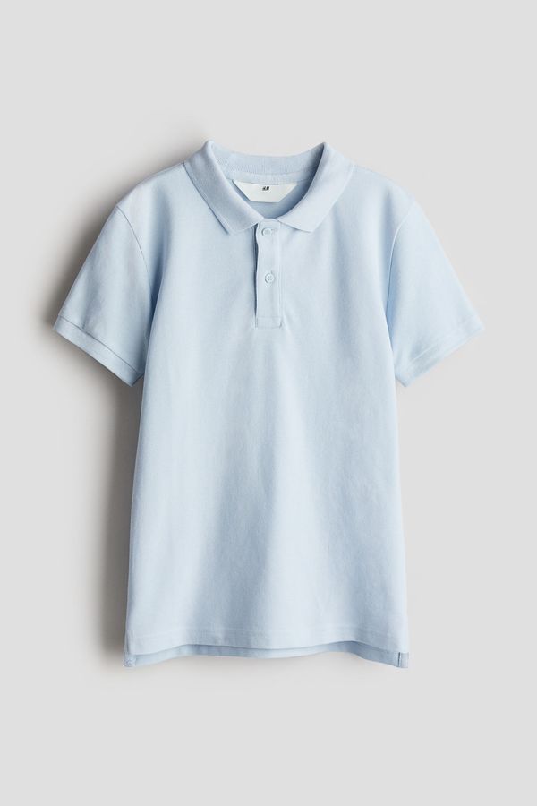 Camiseta estilo polo en piqué de algodón