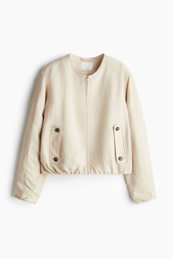 Chaqueta bomber en mezcla de lino