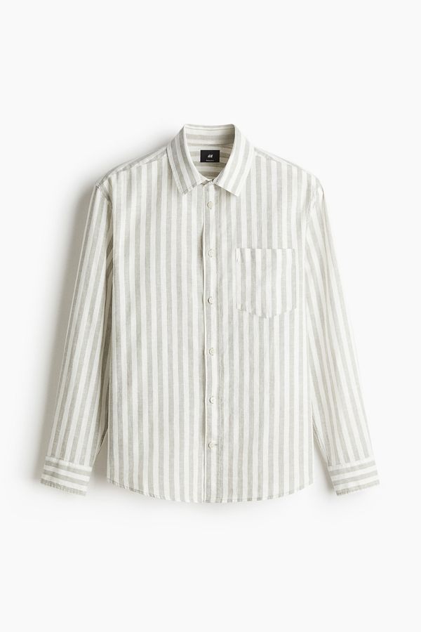 Camisa en mezcla de lino Regular Fit