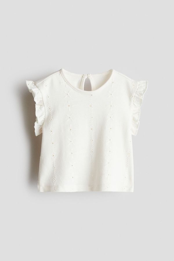 Camiseta con bordado inglés
