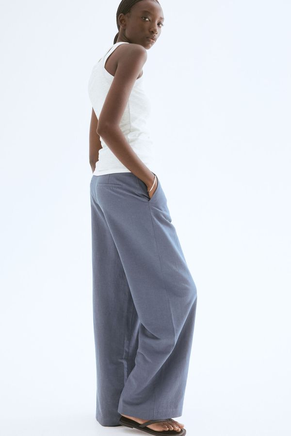 Pantalón ancho en mezcla de lino