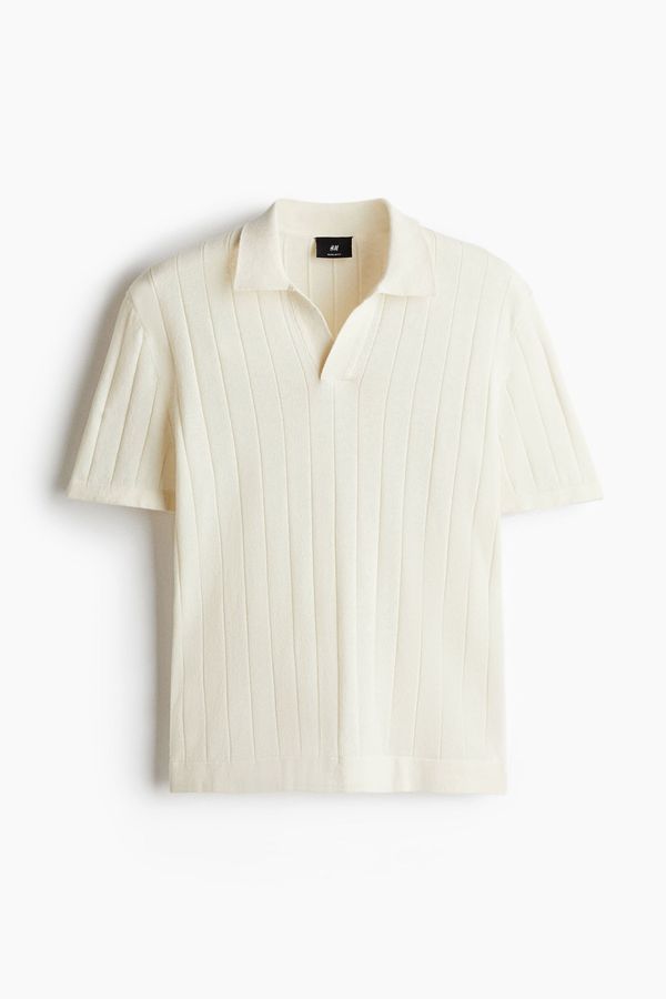 Camiseta estilo polo Regular Fit en mezcla de lino