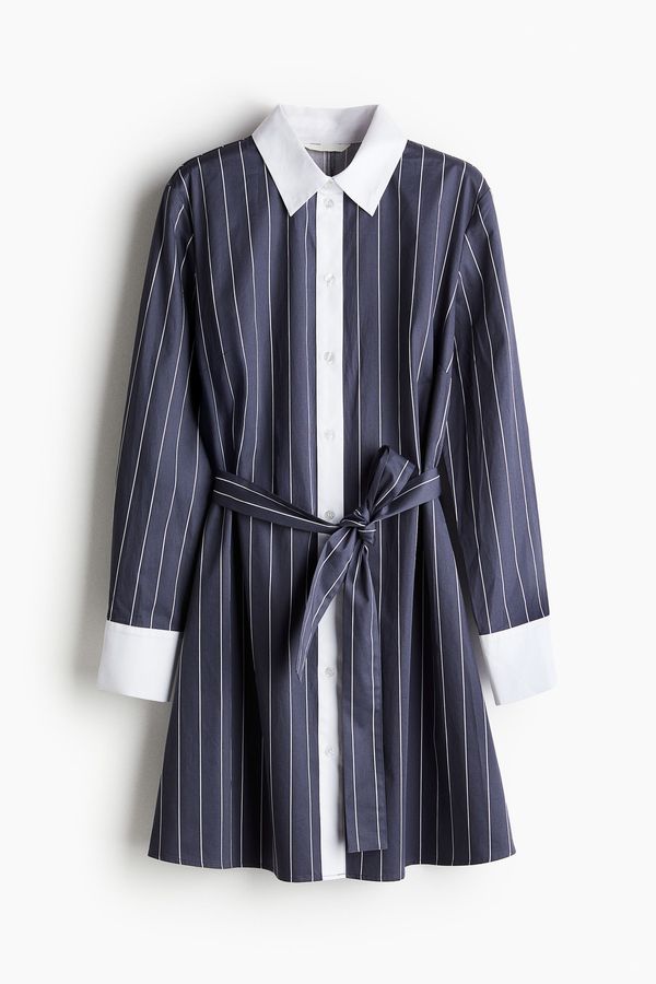 Vestido camisero con cinturón de anudar