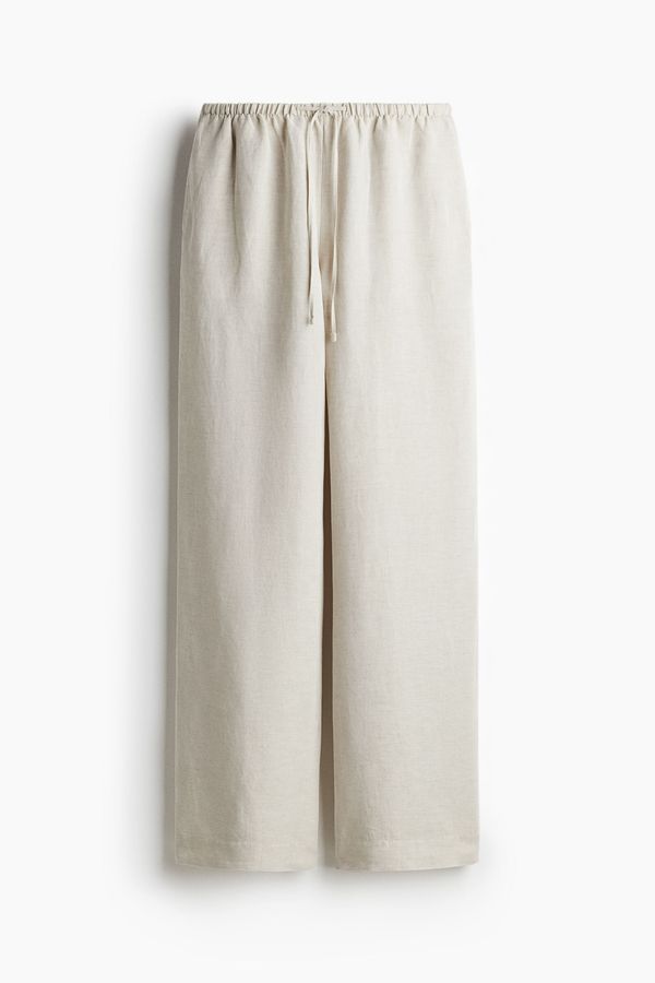 Pantalón recto en mezcla de lino