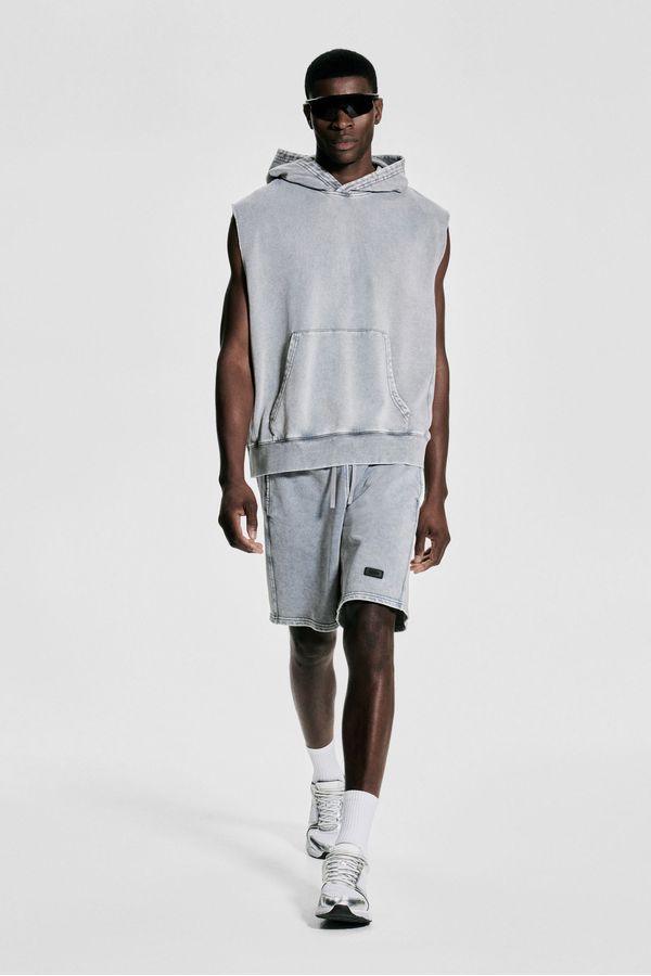 Hoodie de deporte manga sisa Loose Fit